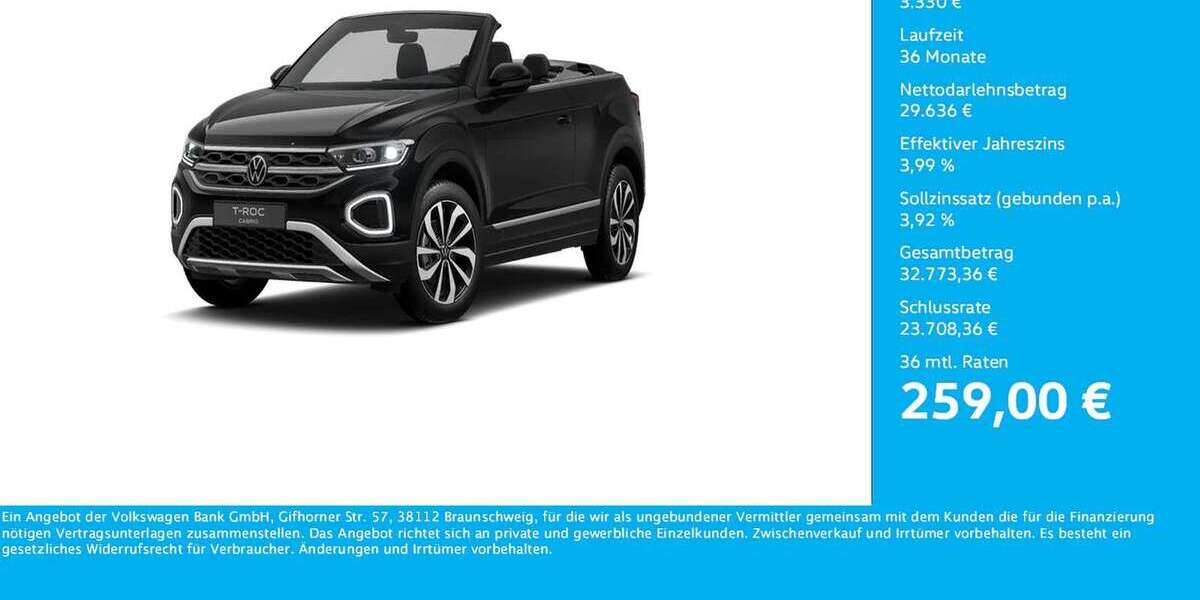 VW T-Roc 6.898 km 32.966 &euro; Unna 59423